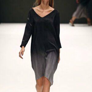 Annette Gortz SS/16 Caya Black & Grey Gradient Silk Mini Dress